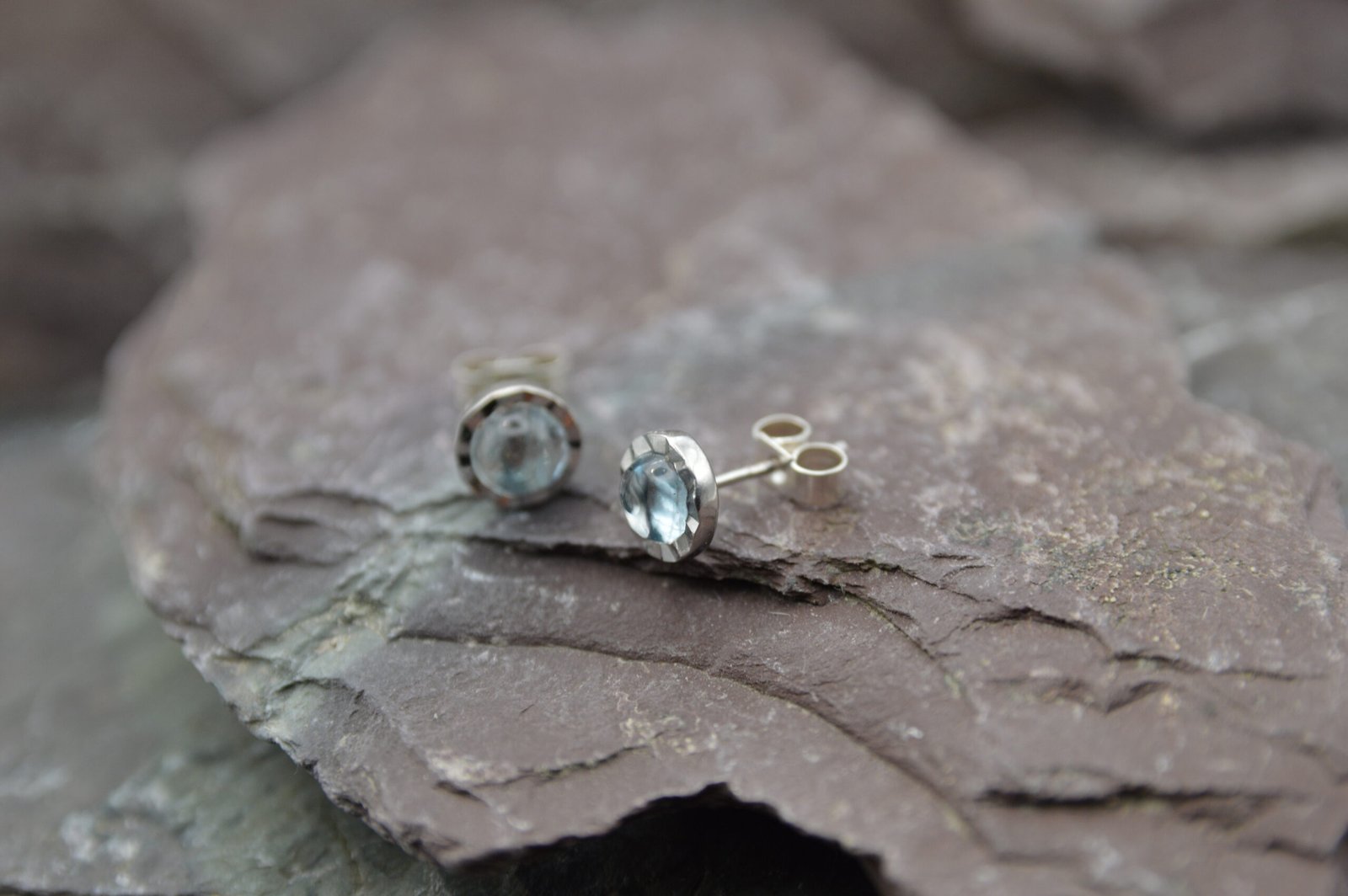 "Droplet" 1 of 1 Topaz/Sterling Silver ear studs - Image 2