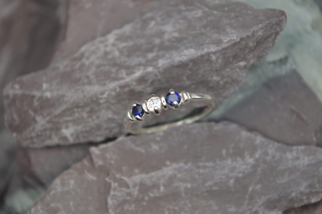 1 of 1 'Napoli' ring UK N/US 7 Sapphire/925 Sterling Silver