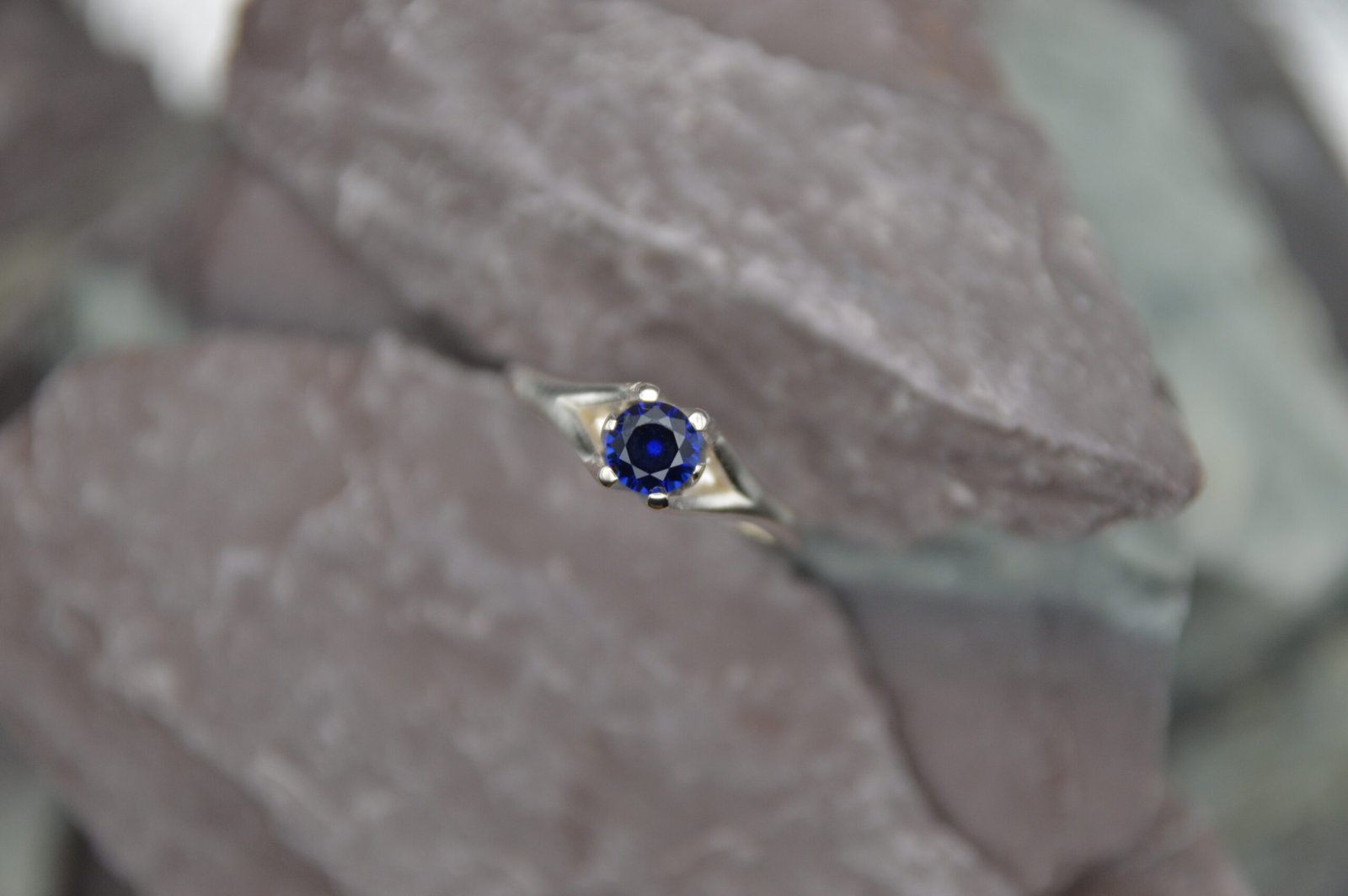 1 of 1 'Blu' Ring UK size N/ US 7 Sapphire/ 925 Sterling Silver - Image 2
