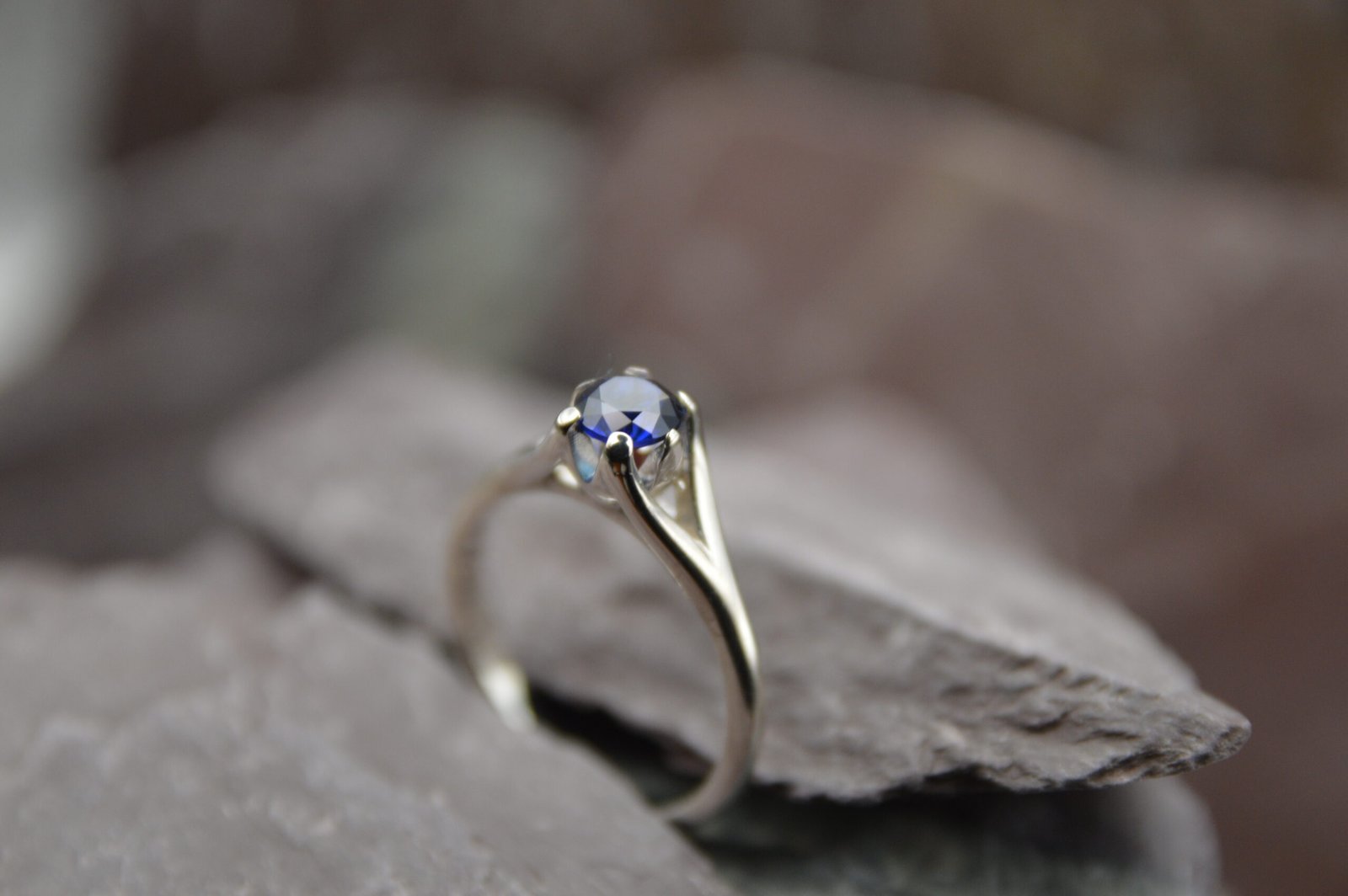1 of 1 'Blu' Ring UK size N/ US 7 Sapphire/ 925 Sterling Silver