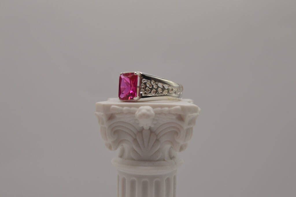 'Verona' 1of1 Ruby/925 Sterling Silver - Size UK T 1/2 US 10