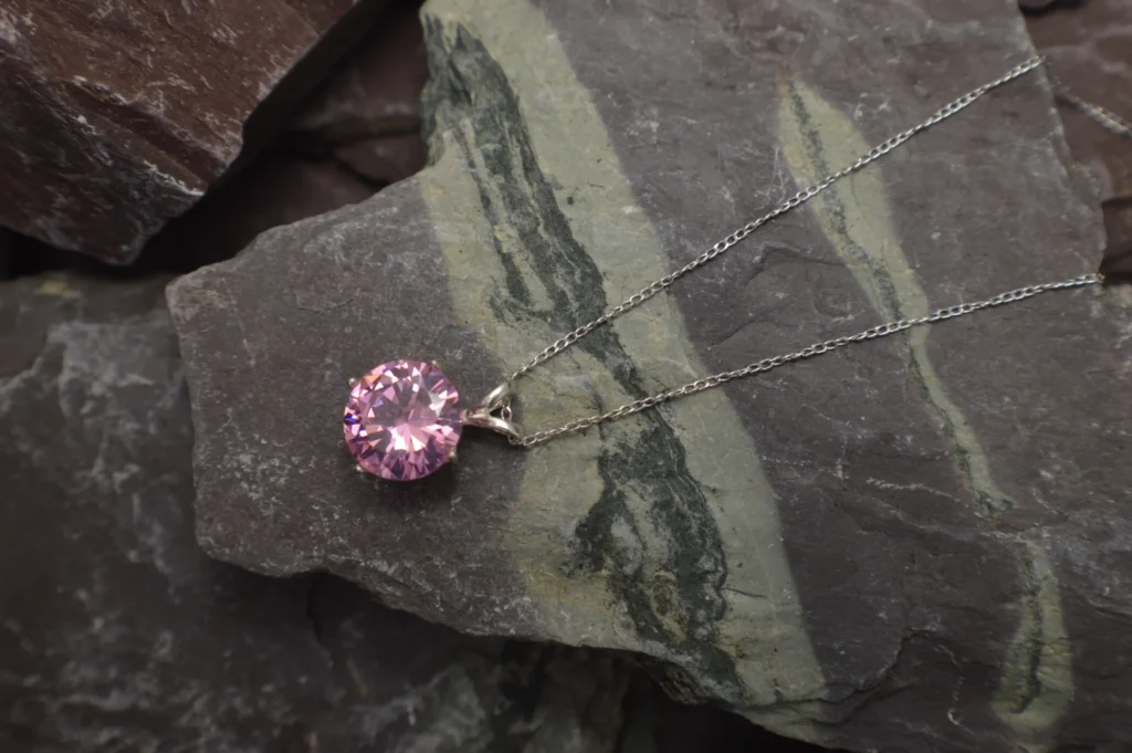 1 of 1 "Rose" Cubic Zirconia/925 Silver Pendant