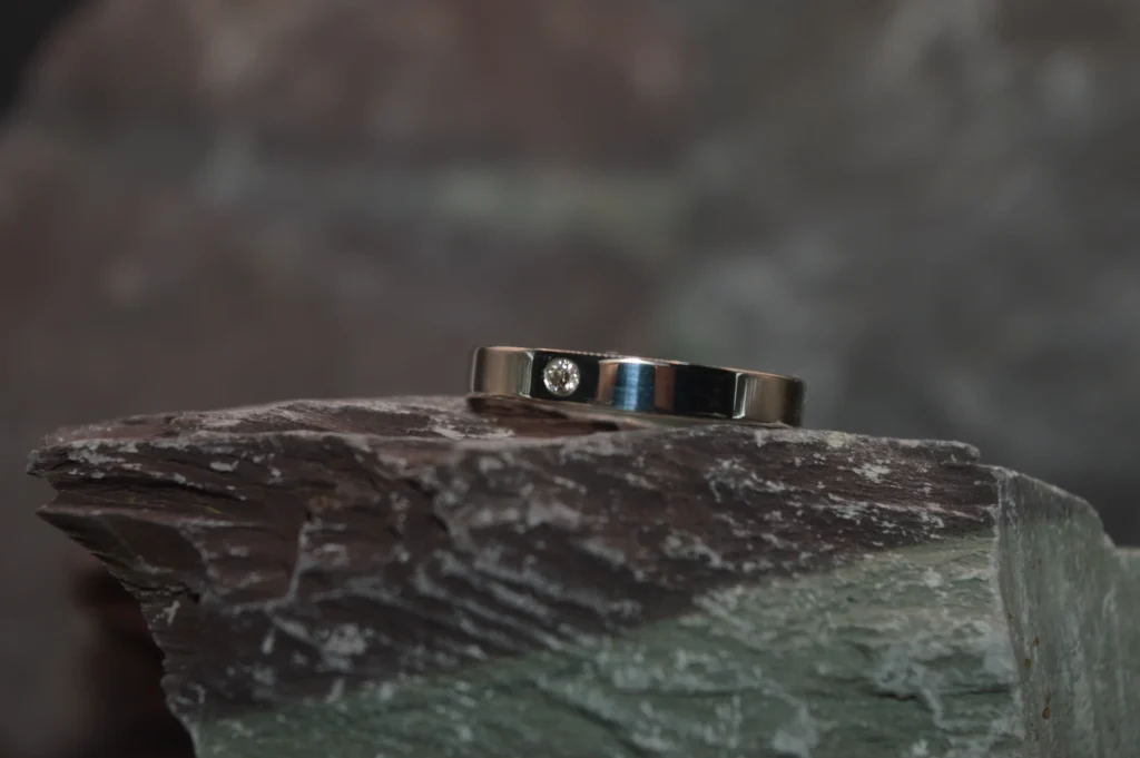 'Modernist' 1of1 Ring Diamond/925 Sterling Silver - UK P/US 7 1/2 (1)