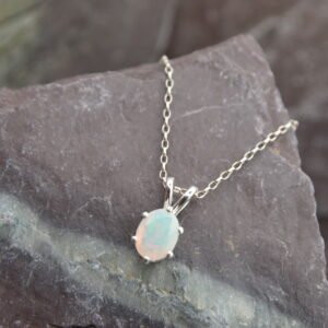 'Spectrum' faceted opal pendant - 925 Sterling Silver